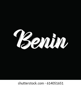 benin, text design. Vector calligraphy. Typography poster. Usable as background.