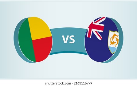 Benin versus Anguilla, team sports competition concept. Round flag of countries.