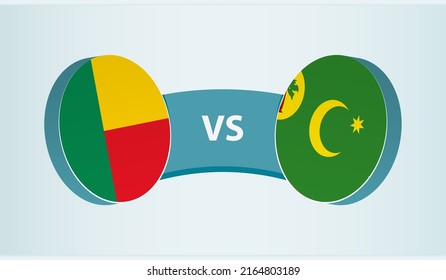 Benin versus Cocos Islands, team sports competition concept. Round flag of countries.