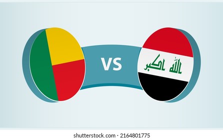 Benin Versus Iraq, Team Sports Competition Concept. Round Flag Of Countries.