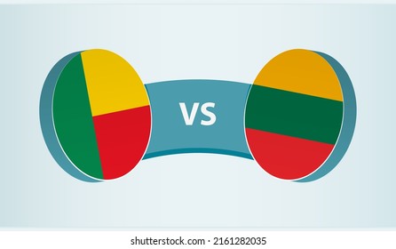 Benin versus Lithuania, team sports competition concept. Round flag of countries.