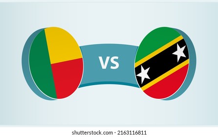 Benin versus Saint Kitts and Nevis, team sports competition concept. Round flag of countries.