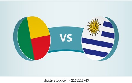 Benin Versus Uruguay, Team Sports Competition Concept. Round Flag Of Countries.