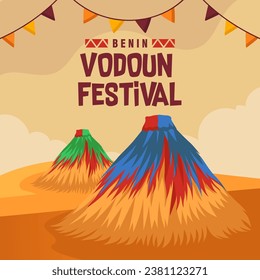 Benin Vodoun Festival illustration vector background. Vector eps 10