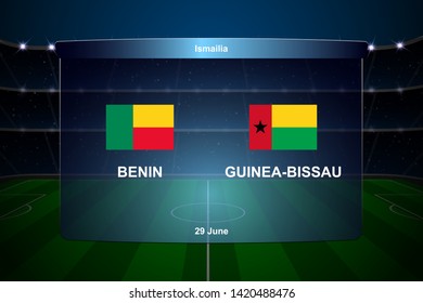 Benin vs Guinea-Bissau football scoreboard broadcast graphic soccer template