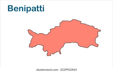 Benipatti subdivision map, Madhubani District, Bihar State, Republic of India, Government of Bihar, Indian territory, Eastern India, politics, village, tourism