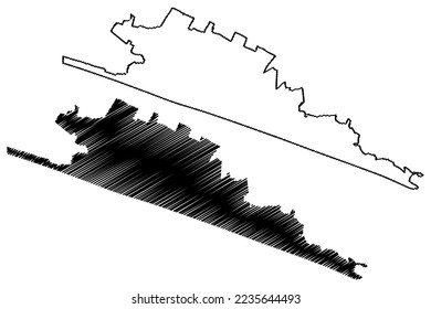 Benito Juarez municipality (Free and Sovereign State of Guerrero, Mexico, United Mexican States) map vector illustration, scribble sketch Benito Juárez map