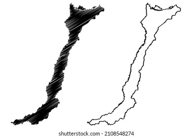 Benjamin Constant municipality (Amazonas state, Municipalities of Brazil, Federative Republic of Brazil) map vector illustration, scribble sketch Benjamin Constant map