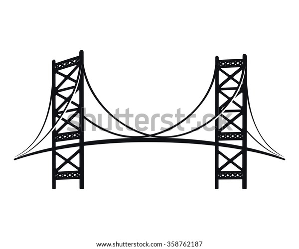 Benjamin Franklin Bridge Symbol Philadelphia Stylish Stock Vector ...