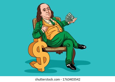 Benjamin Franklin Illusrator Dollar USA