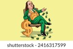 Benjamin Franklin Illustrator Dolar USA