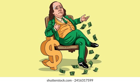 Benjamin Franklin Illustrator Dolar USA