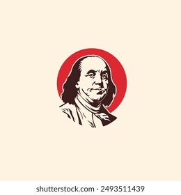 Benjamin franklin logo flat vector design