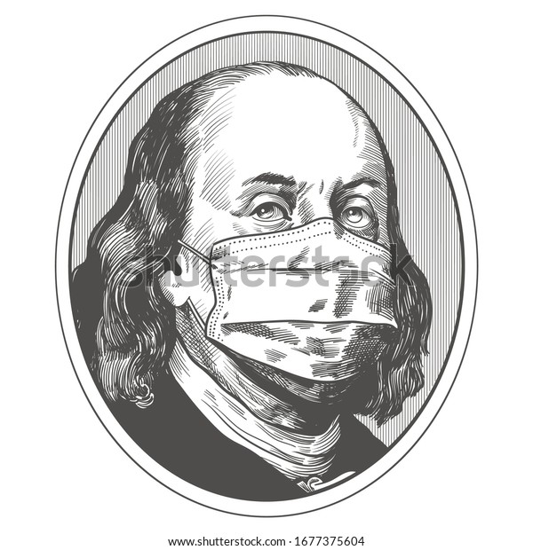 Маска 18.03 24. Бенджамин Франклин в маске. Франклин вектор.