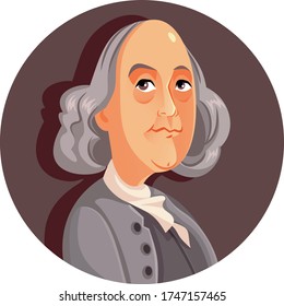 Benjamin Franklin Vector Cartoon Illustration. Portrait of the First American president, one of the Founding Fathers
