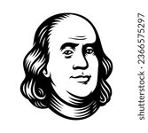 Benjamin Franklin vector illustration on white background