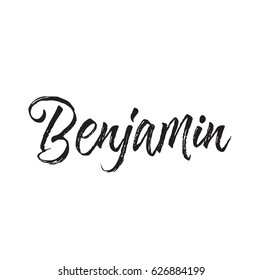 benjamin, text design. Vector calligraphy. Typography poster. Usable as background.