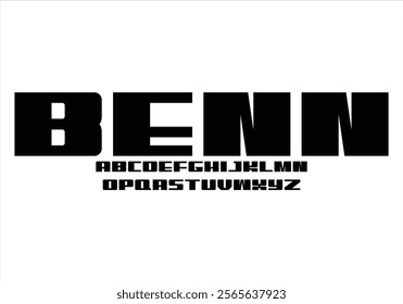 Benn font for logo and headline. Isolated vector typeset