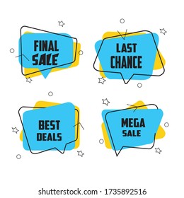 Benner Design sales discount set. Benner Social Media Vector Design Template for business promotion. Benner Can Be Edited For Sale Products And Discount Labels Vector Stickers Set Element.