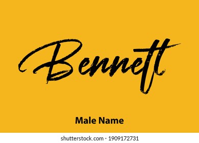 Bennett Male Name Handwritten Brush Lettering Calligraphy Text 