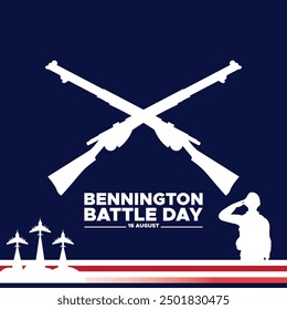 Bennington Battle Day, 16 August, greeting card, Bennington Battle Day vector illustration.