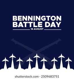 Bennington Battle Day, 16 August, greeting card, Bennington Battle Day vector illustration.