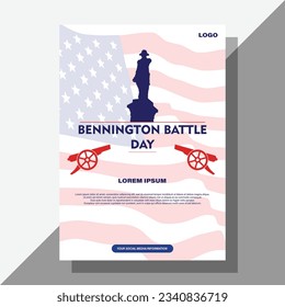 Bennington battle day flyer design vector 