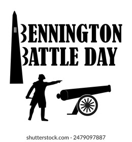 Bennington Battle Day Icon Vector. Bennington Battle Day is a state holiday in Vermont to honor of the Battle of Bennington, which took place during the Revolutionary War in north America in 1777.