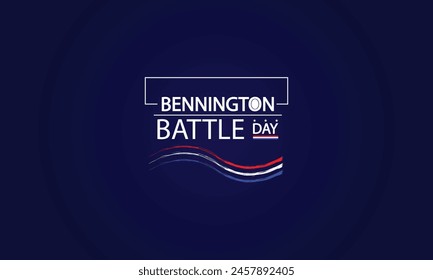 Bennington Battle Day Tribute USA Flag Illustration Text Design