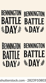 Bennington battle day typography design art set with bennington.