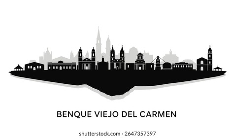 Benque Viejo Del Carmen Skyline with Belize, and Silhouette.