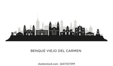 Benque Viejo Del Carmen Skyline Silhouette.