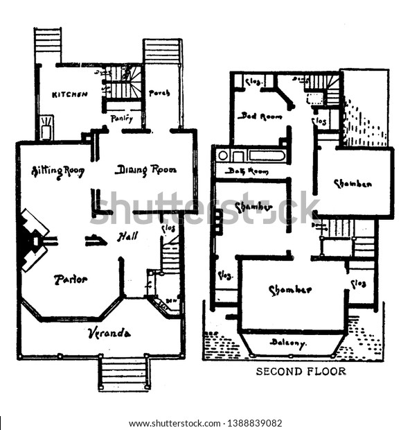 Bensonhurst Floor Plans Single Family Home Stock Vector Royalty