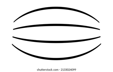 Bent abstract curved lines, stripes element