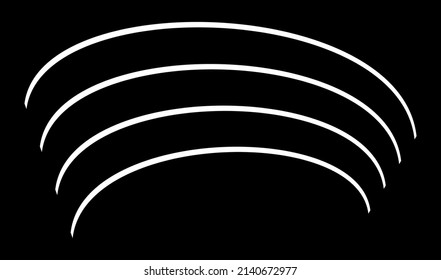 Bent abstract curved lines, stripes element