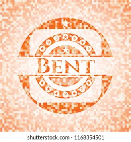 Bent abstract orange mosaic emblem