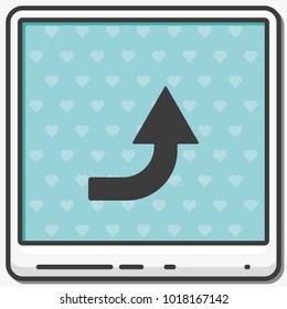 Bent up arrow flat vector icon.