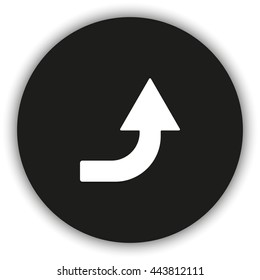 Bent arrow icon. Up arrow icon.