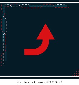 Bent arrow icon. Up arrow icon.