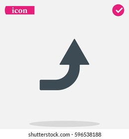 Bent arrow icon. Up arrow icon.