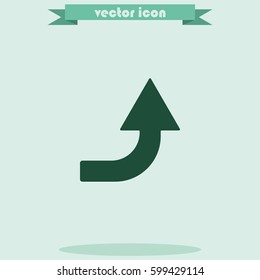 Bent arrow icon. Up arrow icon.