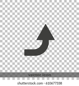Bent arrow icon. Up arrow icon.