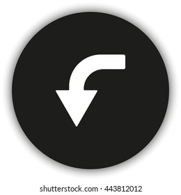 Bent arrow icon. Down arrow icon.