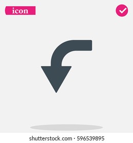 Bent arrow icon. Down arrow icon.