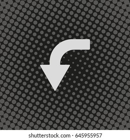 Bent arrow icon. Down arrow icon.