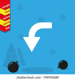 Bent arrow icon. Down arrow icon.