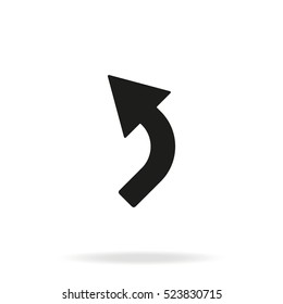Bent arrow icon. Left and up arrow icon.