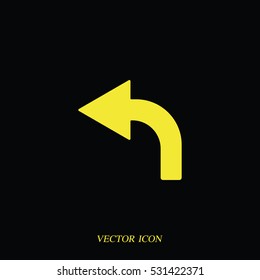 Bent arrow icon. Left arrow icon.