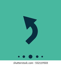 Bent arrow icon. Left and up arrow icon.