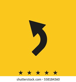 Bent arrow icon. Left and up arrow icon.